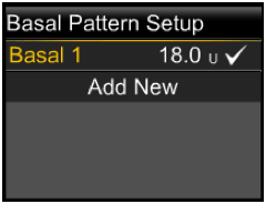 Basal Pattern Setup screen