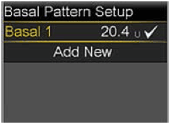 Basal pattern setup screen
