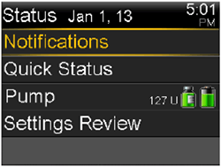 Status screen image