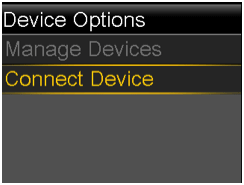 Select connect device screen