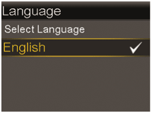 Language screen