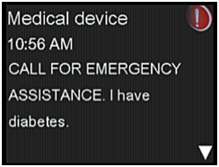 Emergency message screen
