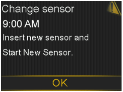 Change sensor insert new sensor screen