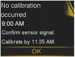 No calibration occurred message