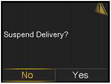 Suspend delivery screen