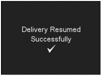 Delivery resumed successfully screen