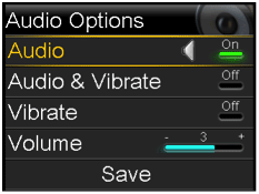 Select audio screen