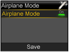 Airplane mode screen