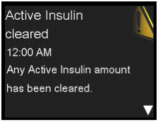 Active insulin cleared screen