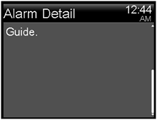 Alarm detail message continued