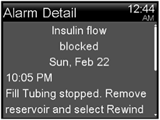 Insulin flow blocked message