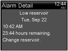 Low reservoir alarm