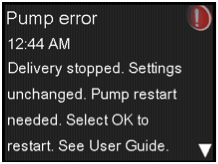 pump error message