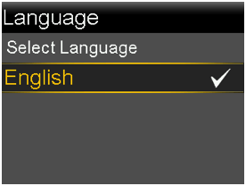 Select language screen