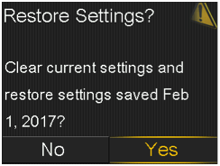 Select Yes screen