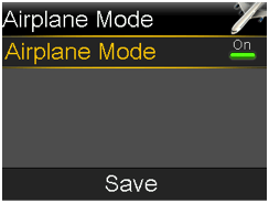 Airplane Mode on screen