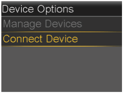 Select Connect Device screen