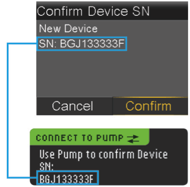 Confirm serial number screen