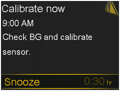 Calibrate now screen