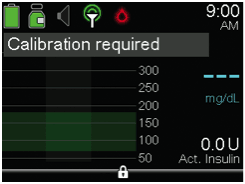 Calibration required screen