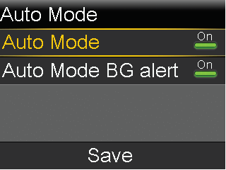Select Auto Mode screen