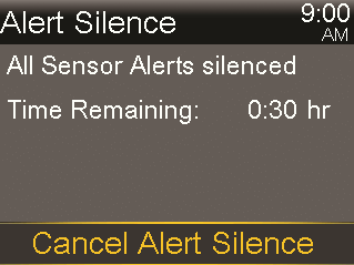 Cancel Alert Silence screen