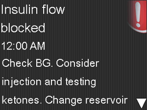 Insulin Flow Blocked Screen