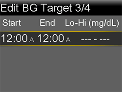 Edit BG Target