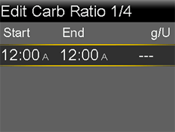 Edit Carb Ratio