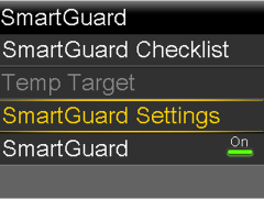 Select SmartGuard Settings screen