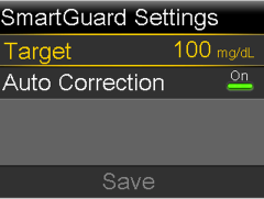 Select SmartGuard Settings screen