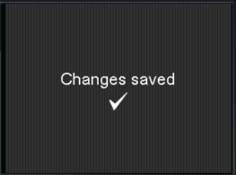 Changes Saved Confirmation screen