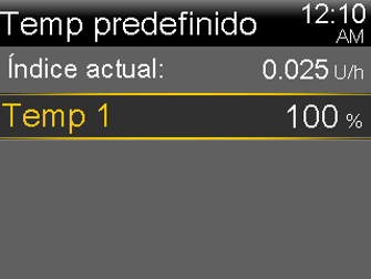 Select Starting a Preset Temp Basal rate screen