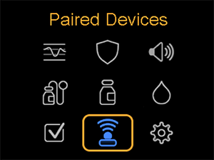Paired devices screen