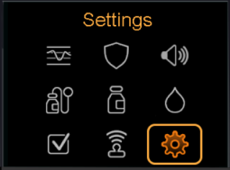 settings screen