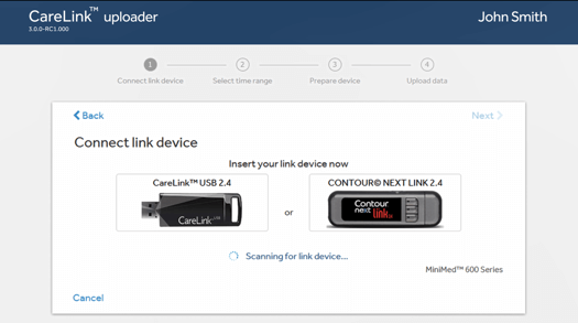 connect link device screen