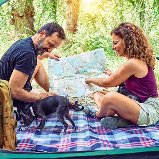 Man and woman camping