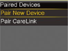 MiniMed pump screen - Pair New Device