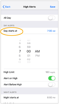 Select Day starts at screen