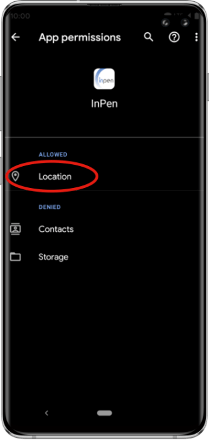 phone app information screen