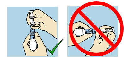 Keep the vial upright illustrations