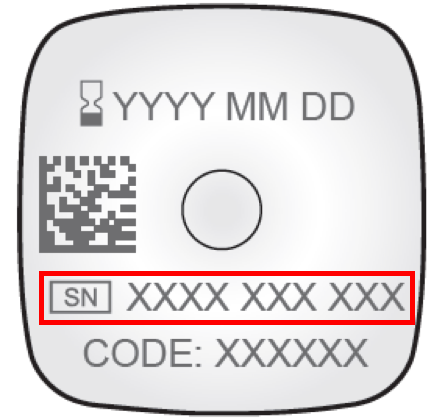 Figure 3: Serial Number on the top of the Inserter