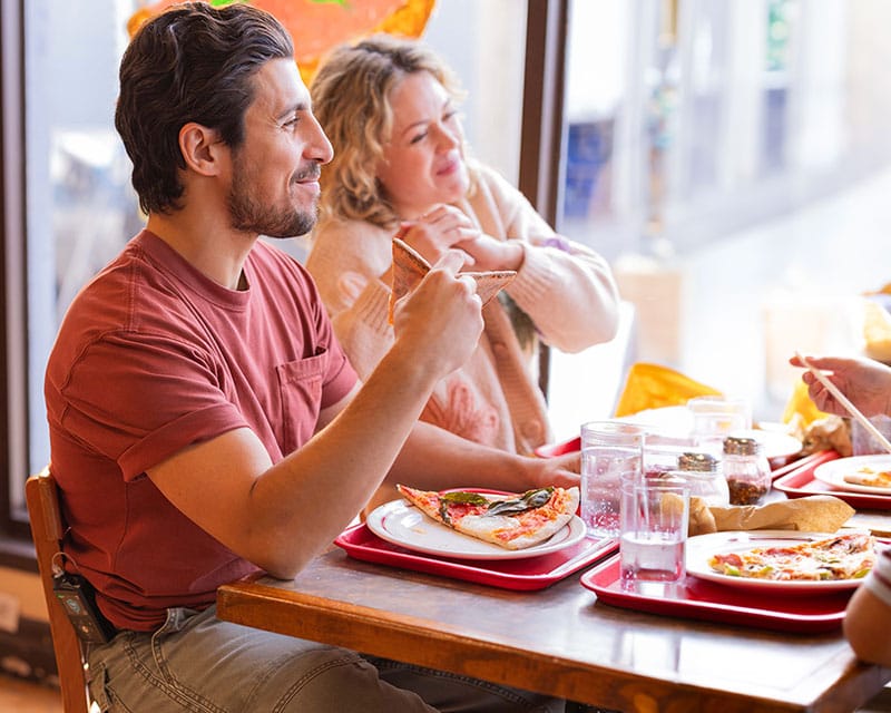 Couple eating in the restaurant